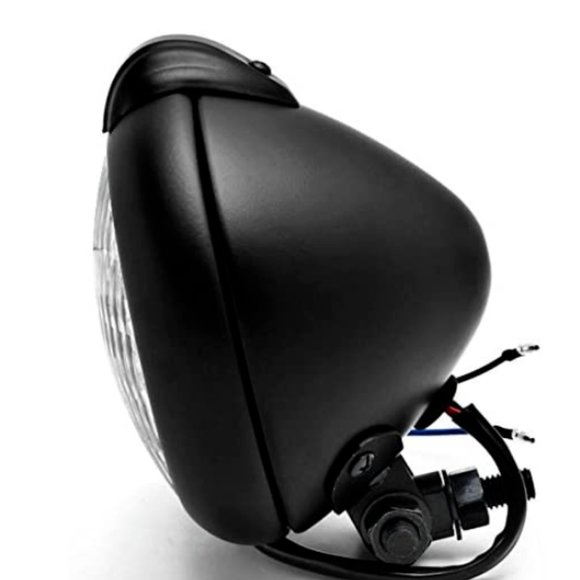 5" Motorcycle Black Headlight Universal Bottom Mount - Picture 4 of 6